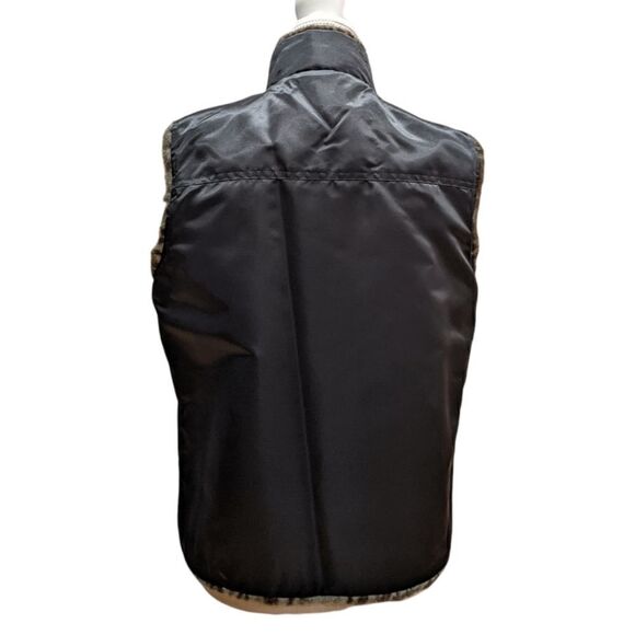 Guess Women's Reversible Full Zip Vest Black & Animal Print Faux Fur Size M - Picture 3 of 13